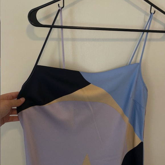 J. Crew Collection Abstract Pattern Satin Midi Dress- Size 6 - Picture 8 of 8